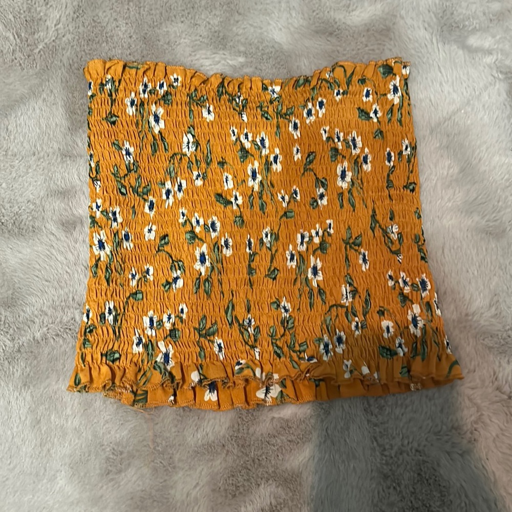 Yellow Flower Tube Top